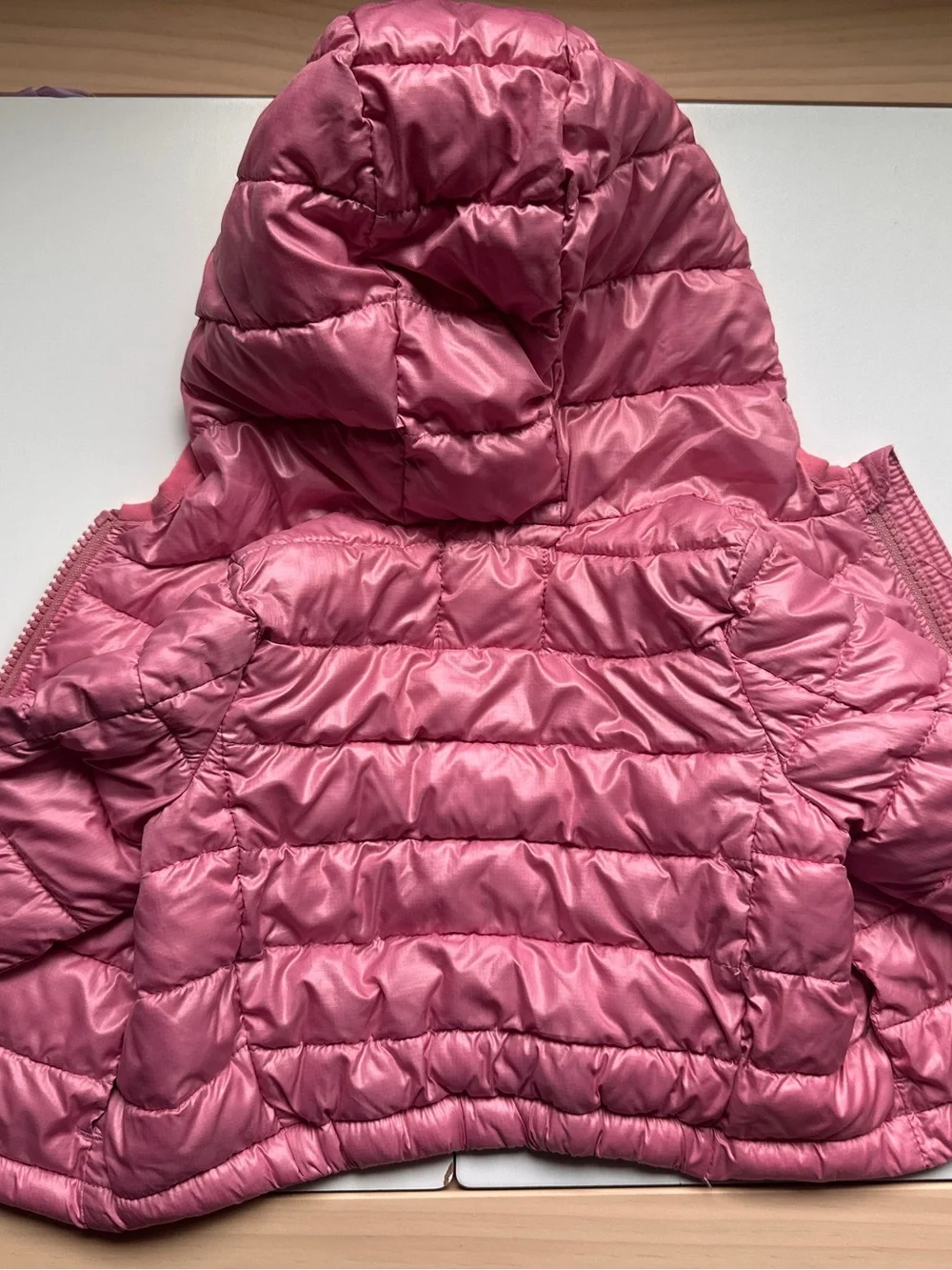 Primary Pink Lightweight Puffer Jacket Coat Zip Up with Hood 6-12m